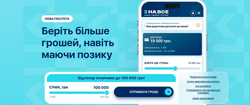 НаВсе (NaVse) — оформлення кредиту без застави та поручителів