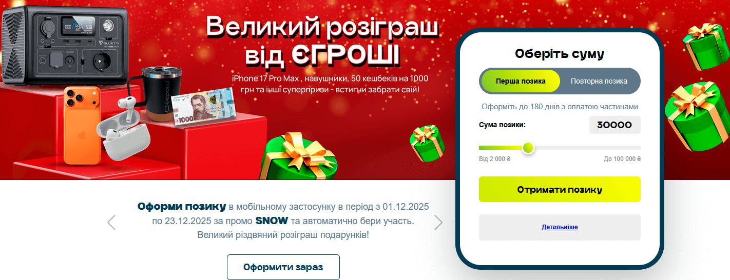 Е-гроши (E-Groshi) — получить кредит быстро до 30000 грн